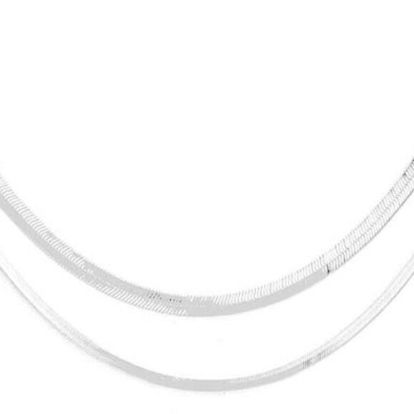 2PCS - Metal Snake Silver Chain Necklaces NWT - Picture 3 of 7